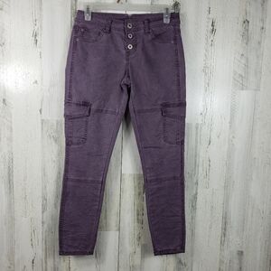 vanilla star purple regular rise skinny cargo jeans juniors size 5